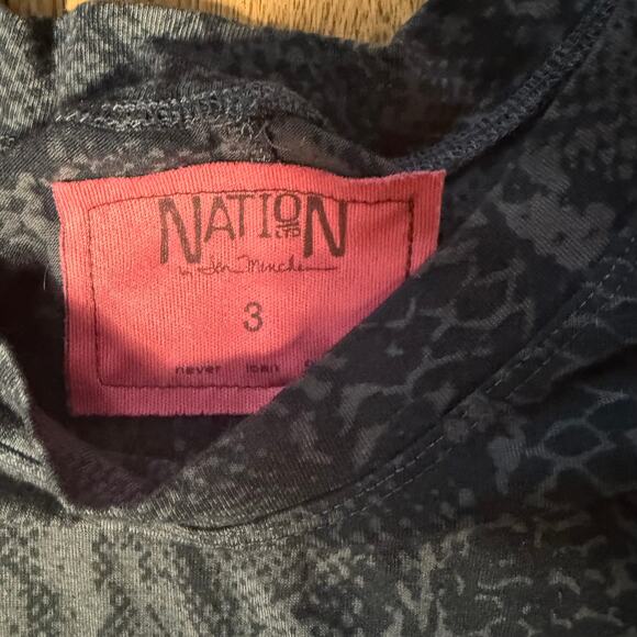 Nation LTD Snake Print Dolman Sleeve Mini Dress SZ M Black Gray Goth DK Romantic - Picture 3 of 7